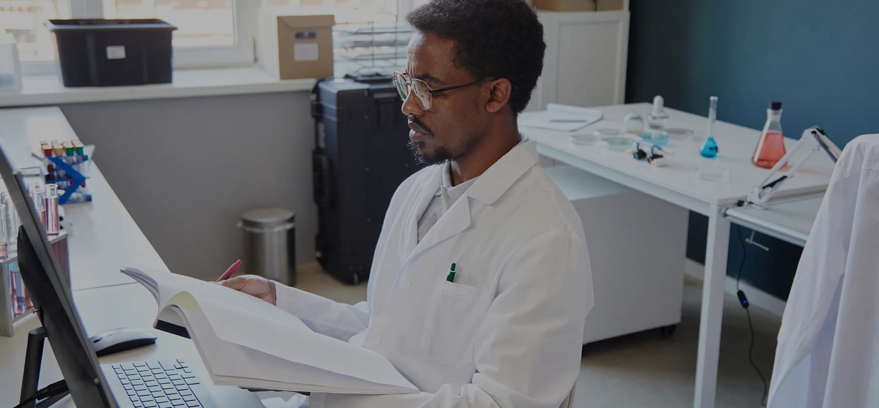 Healthcare professional working in a laboratory